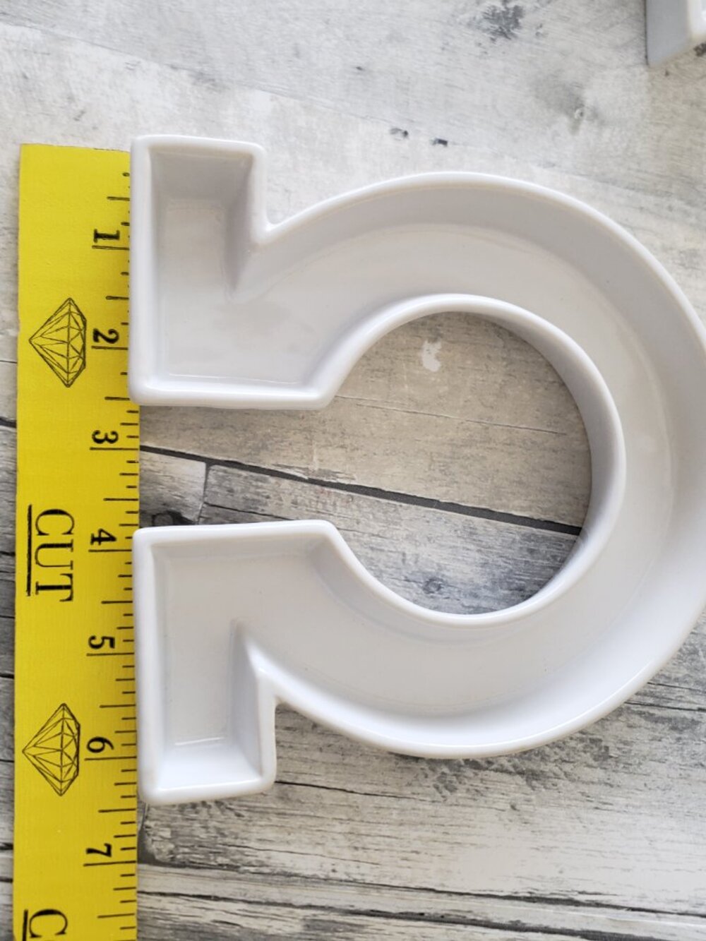 White Ceramic Greek Letters Chi and Omega - Picture 5 of 6